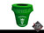 Full Color Printed 32-Gal Garbage Can green recycle