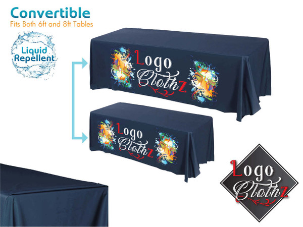 Navy Blue custom printed convertible table cover