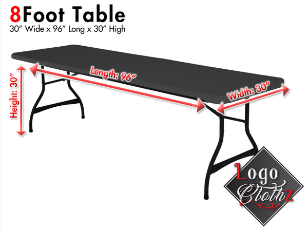standard 8 foot table dimensions