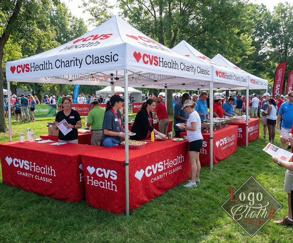 CVS promotional table covers and tents cvs-health-healthcare-industry-tablecloths