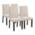 Faux Marble 5-Piece Dining Set Table with 4 Thicken Cushion Dining Chairs Home Furniture, White/Beige+Black