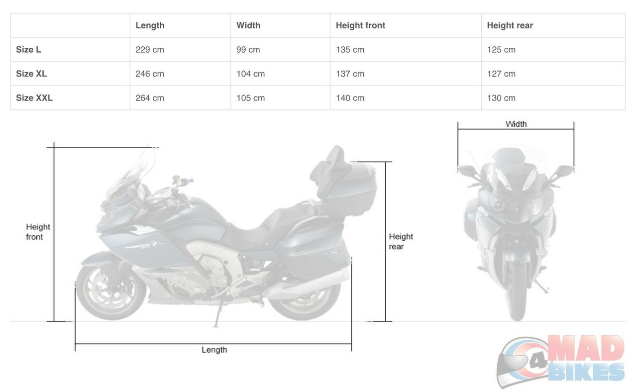 Dimensions Of Motorcycle Covers