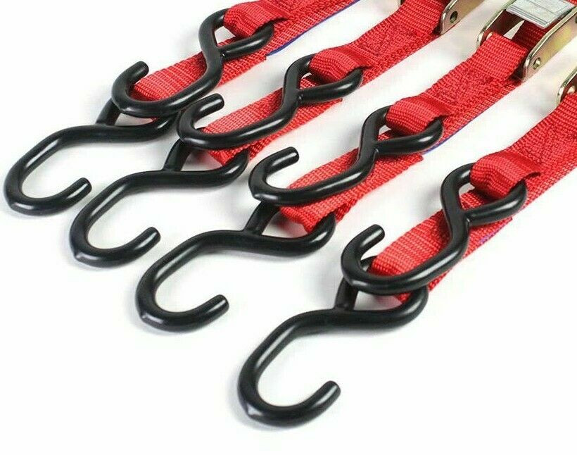 Bike It Motorcycle Tie Down Straps – 25mm X 1.8m – 4 Pack – Auto Trailer Straps TIE4AUTO