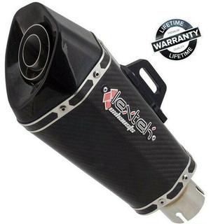 New Lextek XP8C Carbon Fibre Hexagonal Motorcycle Motorbike Exhaust Silencer Can