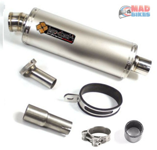 Lextek OP1 Stainless Steel Oval Exhaust with Link Pipe for Sinnis Apache 125