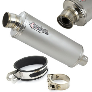 Lextek Motorcycle Motorbike Stainless Steel Oval Exhaust Silencer End Can (BSAU)