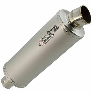 Motorcycle Exhaust Silencer Can Left Hand Fitment Lextek OP1L Stubby Oval BSAU