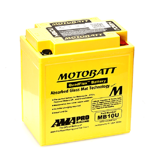Motobatt MB10U Battery replaces YB10AA2,YB10LB, YB10LB2, 12N113A1, 12N113B