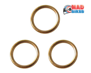 Yamaha MT-09 Copper Exhaust Gaskets Single x 3 MT09 All Years