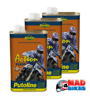 Putoline Action Fluid, Foam Air Filter Oil, Motocross, MX, Trials, Enduro 3 Ltrs