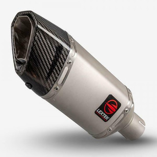 Lextek SP5 Matt S/Steel Exhaust Silencer with Gloss Carbon Fibre Tip 51mm