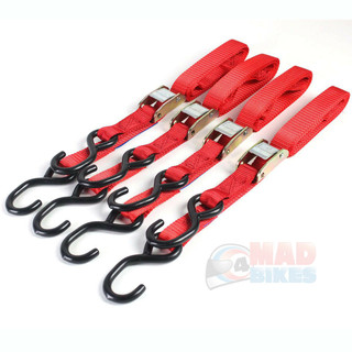 Motorcycle Tie Down Auto Lock Straps 1.8 m Long Pack of 4