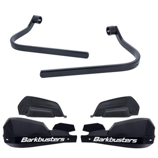 Black VPS Barkbusters Aluminium mounting frame with integrated bar end weight for Triumph Tiger Sport 800