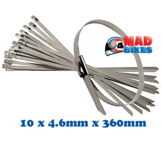 10 x S Steel Cable Ties Ideal for MX, Enduro, Motocross, Exhaust Guard / Repairs