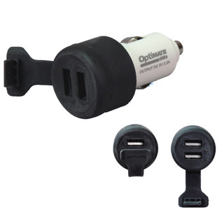 Optimate O-106 Double USB Charger For Cigarette Lighter Plug