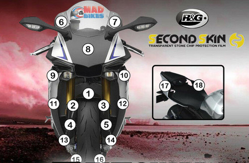 R&G Second Skin Yamaha YZF R1 M 2015 to 2019 Stone Chip Paint Protection Guard