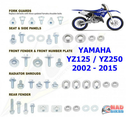 BOLT Hardware Full Plastic Fastener Kit OEM Style Yamaha YZ 125 250 2002 to 2015