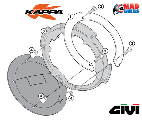 BF18 Givi / Kappa Tanklock Ring Tank Bag Fitting Flange Suzuki DL1000 V-Strom 14-18