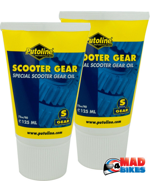 Putoline Scooter Gear Oil 75w90 Squeeze Tube Transmission Gearbox Oil, 125ml x 2