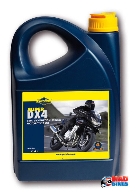 10W-40 4 Stroke Motorcycle Motorbike Engine Oil 10W40 4 Litre 4L Putoline DX4