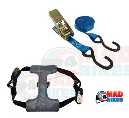 MOTORCYCLE TRANSPORT TIE DOWN RATCHET STRAP SYSTEM TYRE FIX, VAN, TRAILER, ETC