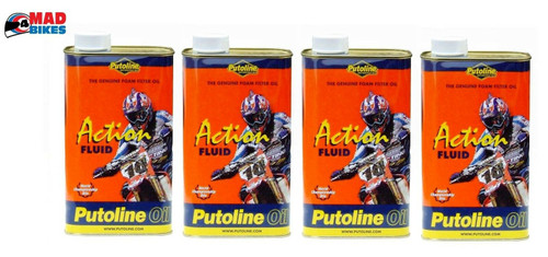 Putoline Action Fluid, Motocross, MX, Enduro, Trials Foam Air filter Oil  4 x 1L