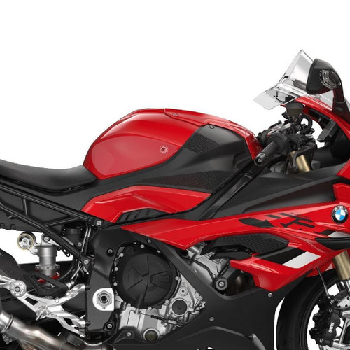 BMW S1000RR 2019-2023 Eazi-Grip Streamline Tank Grip Traction Pads Clear on the bike