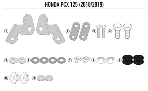 Givi D1163KIT Specific Fitting Kit For 1163DT,1129DT,1129D Honda PCX125 (18 19)
