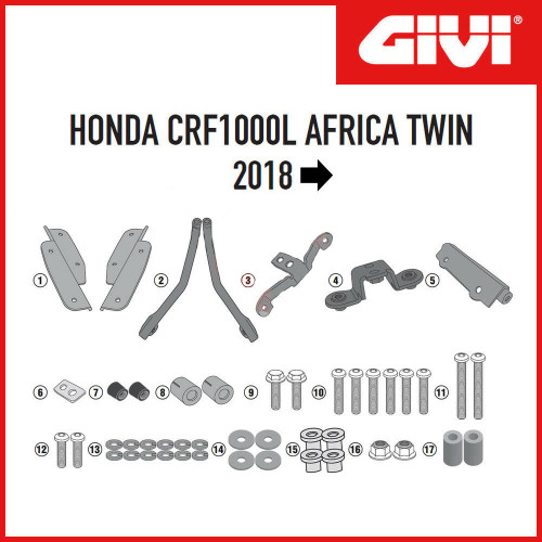 Honda CRF1000L Africa Twin 2018, 2019 > On, Givi Top Box Rack Kit. (SR1162)