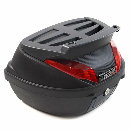 LEXTEK Motorcycle Scooter Motorbike 42 Litre Luggage Top Box Inc Mounting Plate
