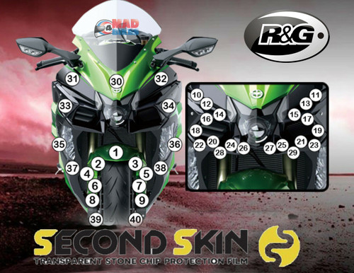 R&G Second Skin Kawasaki Ninja H2 SX / SX SE 2018 >On Stone Chip Protection Kit