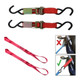 Motorcycle tie down strap kit with ratchet straps and easy loops