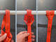 Quad bike tie down straps with ratchet fastening system