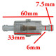 M4B Motorcycle fuel filter inline 6mm dimensions
