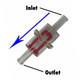 Universal Inline Motorcycle Fuel Filter 8mm Inlet with flow direction