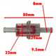 Larger Size Universal Inline Motorcycle Fuel Filter 8mm dimension details