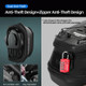Close-up of Rhinowalk tank bag anti-theft pin lock securing the bag to the adapter ring 2