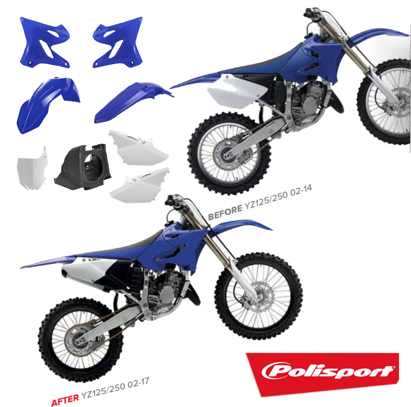 ヤマハYZ 125/250(2002-2021)用Polisport再スタイリング