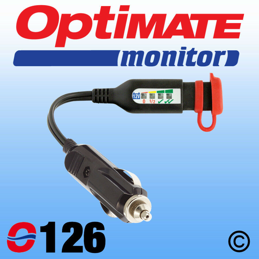 Optimate O-126 Battery Charge Status Monitor with Cigarette Lighter  Connector