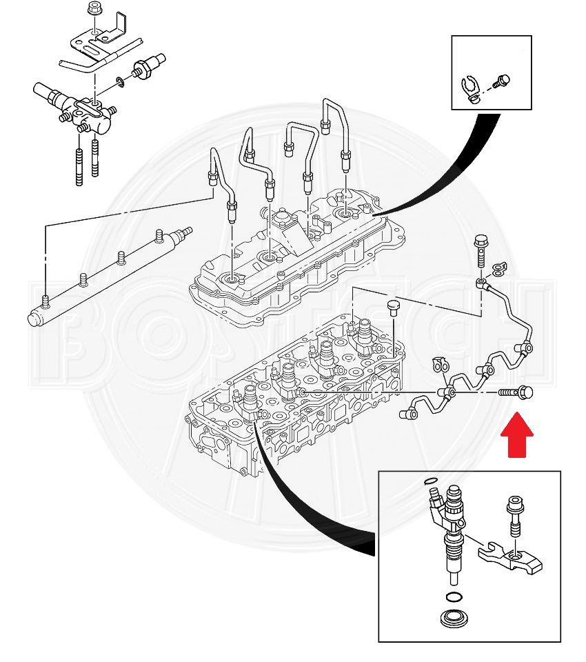 GM 6.6L Duramax LB7 Fuel Injector Return Line Bolt - Bostech BD3501929 ...