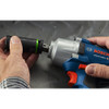 Bosch GDS18V-330PCN Cordless Brushless 1/2 inch Mid-Torque Impact Wrench with Pin Detent (Tool Only) showing the attaching of a socket onto the anvil Bosch GDS18V-330PCN Cordless Brushless 1/2 inch Mid-Torque Impact Wrench with Pin Detent (Tool Only) showing the attaching of a socket onto the anvil