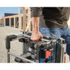 Bosch GTS18V-08N PROFACTOR 18V 8-1/4 inch Portable Table Saw Kit showing table saw being carried and moved around the job site