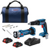 Bosch GXL18V-291B25 18V 2-Tool Cordless Brushless 1/4 inch Hex Screwgun  and Cut-Out Tool Drywall Combo Kit