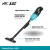 Makita DCL180ZB 18V LXT Cordless Stick Vacuum Cleaner (Tool Only) showing features of the vacuum in English Makita DCL180ZB 18V LXT Cordless Stick Vacuum Cleaner (Tool Only) showing features of the vacuum in English