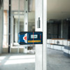 Bosch LR8 165 feet Red & Green Beam Line Laser Receiver showing in use reading laser vertically to level steel stud wall