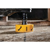 DeWalt DAH180080 5 Inch Bi-Metal Hole Saw showing in use drilling into plywood sub floor