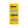 DeWalt DW3755H 4 inch 8 TPI HCS T-Shank Aluminum/Fiberglass Cutting Jig Saw Blades - 5pk showing in packaging