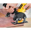 DeWalt DW4729 XP 4-1/2 inch Continuous Rim Tile Blade showing in use equipped on a angle grinder cutting tile DeWalt DW4729 XP 4-1/2 inch Continuous Rim Tile Blade showing in use equipped on a angle grinder cutting tile