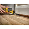 DeWalt DWA4250 1-3/8 inch Carbide General-Purpose Metal & Wood Cutting Oscillating Blade showing in use cutting heads off of nails after trim was removed DeWalt DWA4250 1-3/8 inch Carbide General-Purpose Metal & Wood Cutting Oscillating Blade showing in use cutting heads off of nails after trim was removed