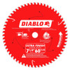 Diablo D0760A 7-1/4 Inch x 60T Wood Cutting Ultra Finish Saw Blade